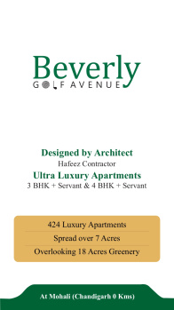 Beverly Golf Avenue ( . 3 & 4bhk Premium Luxury,Ready to Move  in Mohali ) 0 km Chandigarh .