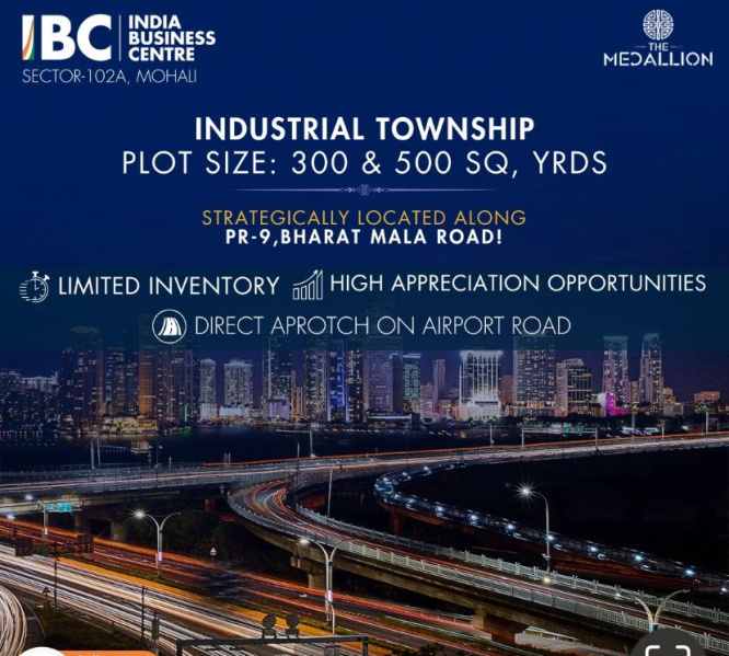 Bhartmala Road Sec 102 Industrial plots 300 to 500 Sqyard