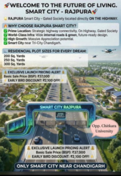 37000 per sqyd 200 to 350 plots are available Chandigarh Patiala Road