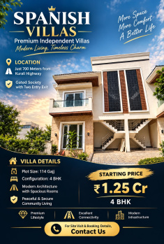 Ready to Move Villa 4BHK Kharra to Kurali Road @ 1.25L.