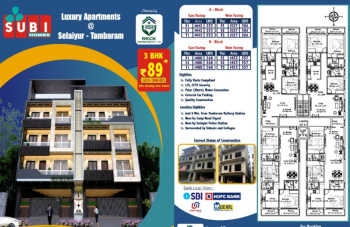 2 BHK Flats & Apartments for Sale in Selaiyur, Chennai (1020 Sq.ft.)