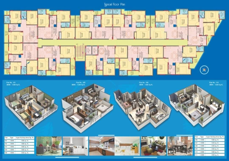 3 BHK Flats & Apartments for Sale in Patrakar Colony, Jaipur (1250 Sq.ft.)