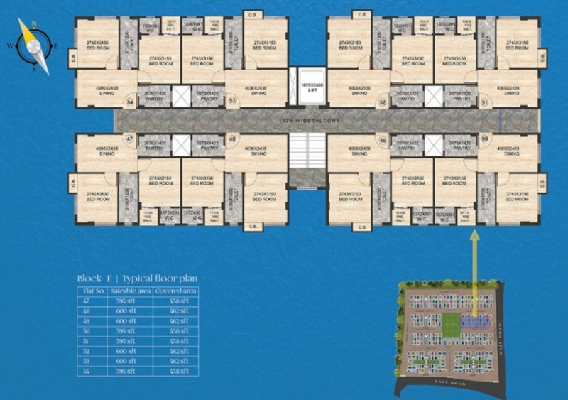 2 BHK Flats & Apartments for Sale in New Town, Kolkata (679 Sq.ft.)