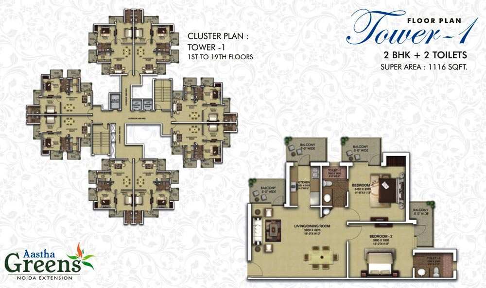 3 BHK Flats & Apartments for Sale in Greater Noida West, Greater Noida (1781 Sq.ft.)