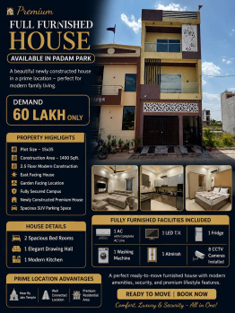 Premium full furnished House available in padam park