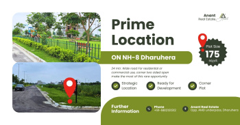 Corner two sided open plot with 24 mtr. Wide road On Nh8