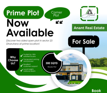 Prime 300 Sq. Yd. Two-Sided Open Plot for Sale in Sector 23, Dharuhera
