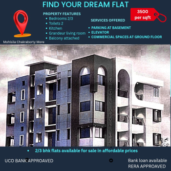 3 BHK Flats & Apartments For Sale In Mohishila Colony, Asansol (1250 Sq.ft.)