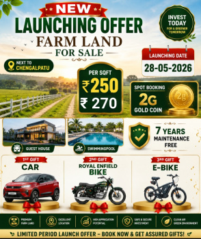 Agricultural/Farm Land for Sale in Salavakkam, Kanchipuram (9600 Sq.ft.)