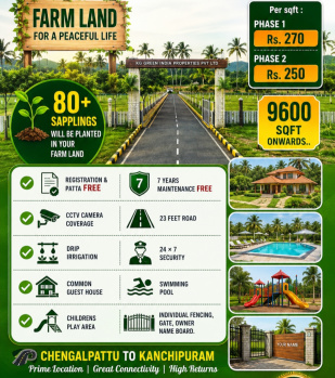 Agricultural/Farm Land for Sale in Walajabad, Kanchipuram (9700 Sq.ft.)