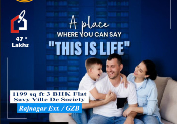 3 BHK Flats & Apartments for Sale in Raj Nagar Extension, Ghaziabad (1199 Sq.ft.)