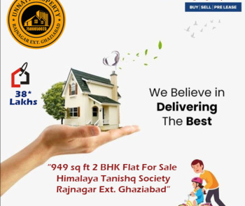 2 BHK Flats & Apartments for Sale in Raj Nagar Extension, Ghaziabad (949 Sq.ft.)