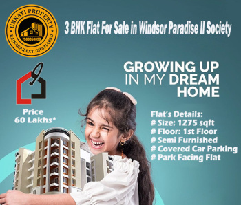 3 BHK Flats & Apartments for Sale in Raj Nagar Extension, Ghaziabad (1275 Sq.ft.)