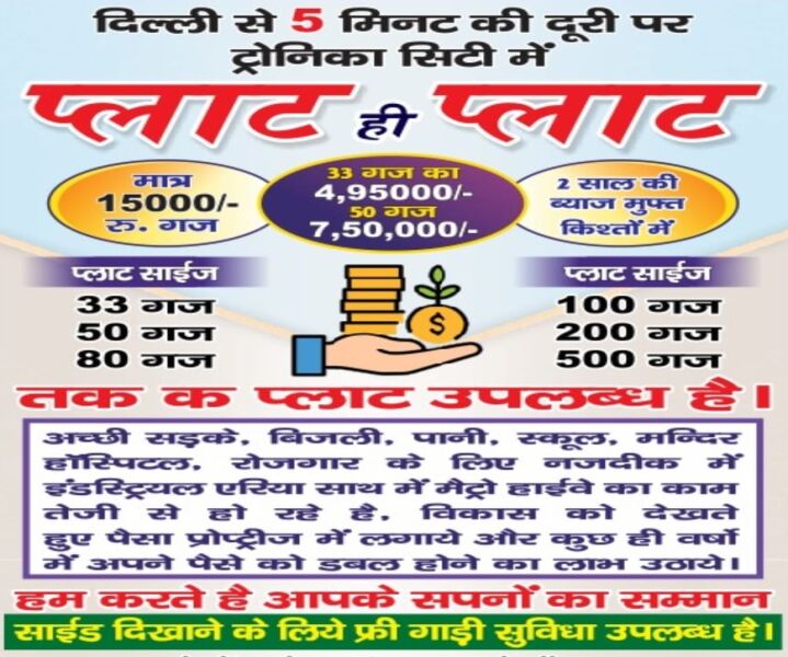 50 Sq. Yards Residential Plot for Sale in Trans Delhi Signature City, Ghaziabad