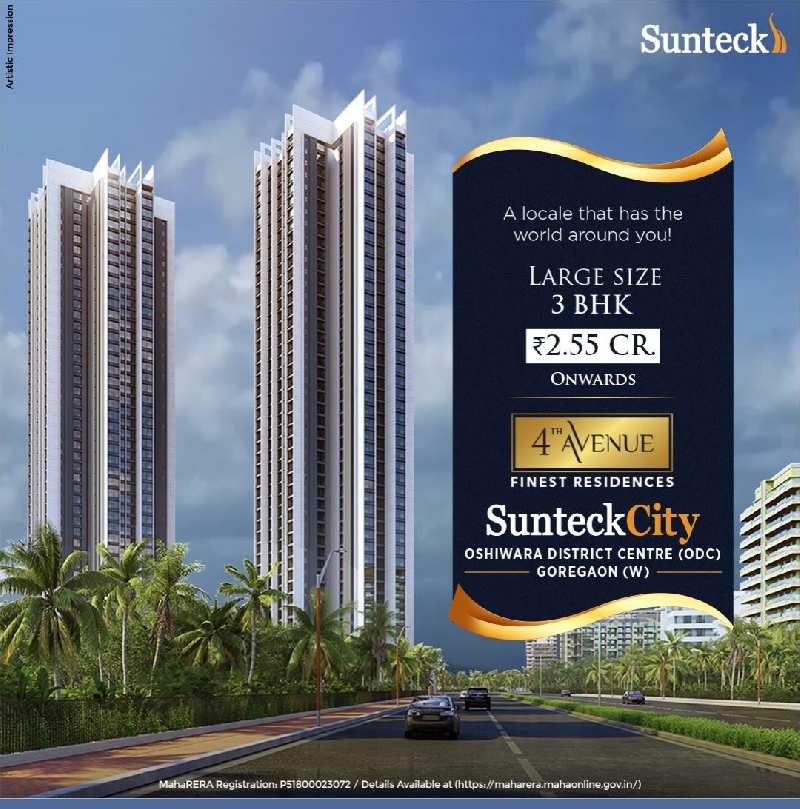 Luxury 3Bhk Flats for Sale in SUNTECK CITY GOREGAON WEST