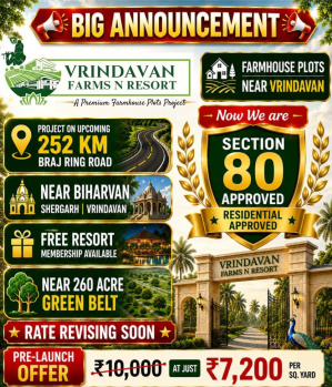 Agricultural/Farm Land for Sale in Parikrama Marg, Vrindavan (500 Sq. Yards)