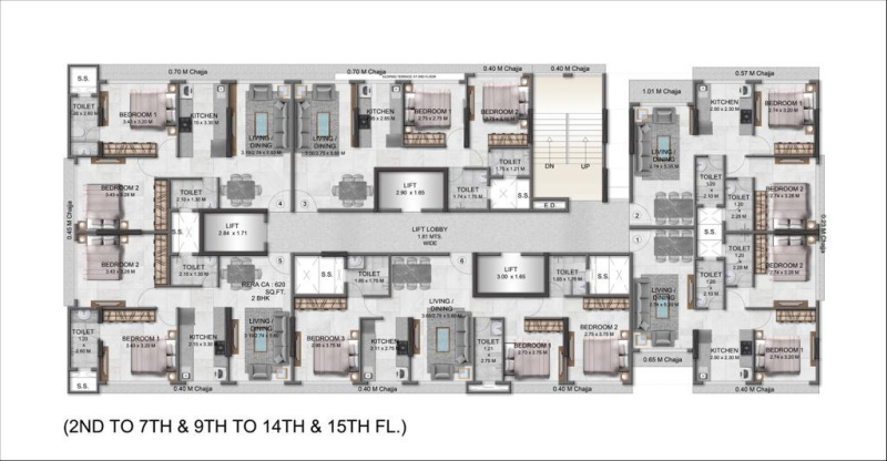 3 BHK Flats & Apartments for Sale in Chembur East, Mumbai (780 Sq.ft.)