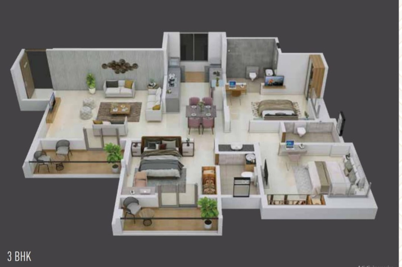 3 BHK Flats & Apartments for Sale in Ambegaon Budruk, Pune (1429 Sq.ft.)