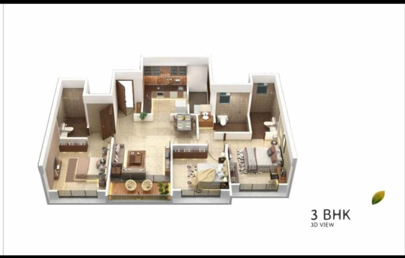 3 BHK Flats & Apartments for Sale in Dhayari, Pune (1336 Sq.ft.)