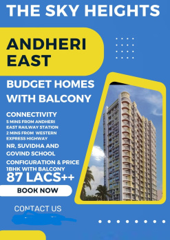 1 BHK Flats & Apartments for Sale in Andheri East, Mumbai (359 Sq.ft.)