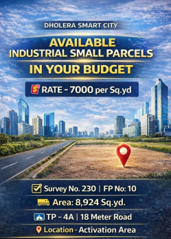 8924 Sq. Yards Industrial Land / Plot for Sale in Dholera, Ahmedabad