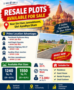 1240 Sq.ft. Residential Plot for Sale in Ayodhya, Faizabad