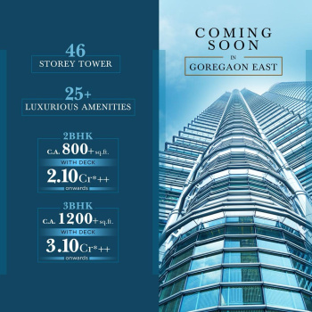 3 BHK Flats & Apartments for Sale in Goregaon East, Mumbai (1398 Sq.ft.)