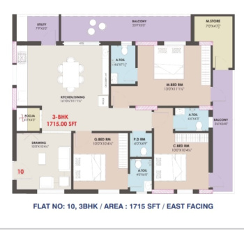 Flats & Apartments for Sale in Uppal, Hyderabad (1205 Sq.ft.)