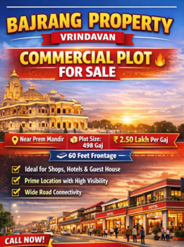 Commercial Lands /Inst. Land for Sale in Chhatikara Road, Vrindavan (498 Sq. Yards)