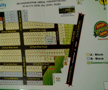 2 BHK Residential Plot for Sale in Ambur, Vellore (1000 Sq.ft.)