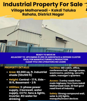 Factory / Industrial Building for Sale in Shirdi, Ahmednagar (600000 Sq.ft.)