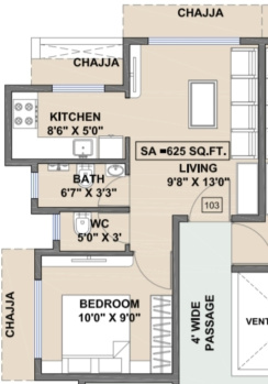 1 BHK Builder Floor for Sale in Sector 3 Pushpak Nagar, Navi Mumbai (625 Sq.ft.)