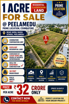 Residential Plot for Sale in Peelamedu, Coimbatore (1 Acre)