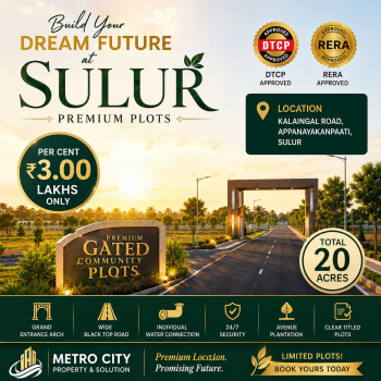 Residential Plot for Sale in Sulur, Coimbatore (750 Sq.ft.)