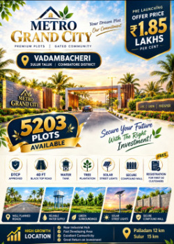 Residential Plot for Sale in Karanampettai, Coimbatore (1 Cent)