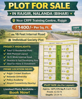1271 Sq.ft. Commercial Lands /Inst. Land for Sale in Rajgir, Nalanda