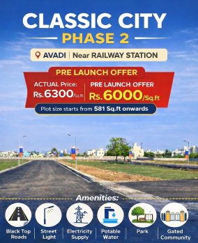 Residential plots for sale in avadi