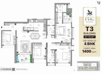 4 BHK Flats & Apartments for Sale in Balewadi, Pune (1186 Sq.ft.)