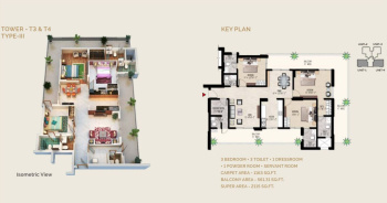 3 BHK Flats & Apartments for Sale in Sector 77, Gurgaon (2115 Sq.ft.)