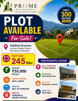 Residential Plot for Sale in Harrawala, Dehradun (2205 Sq.ft.)