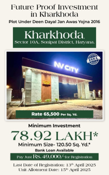 Residential Plot for Sale in Kharkhoda, Sonipat (121.82 Sq. Yards)