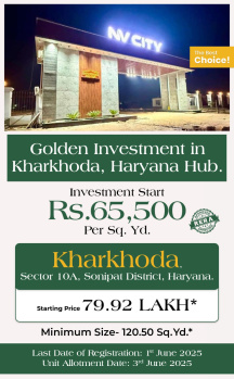 Residential Plot for Sale in Kharkhoda, Sonipat (124.92 Sq. Yards)