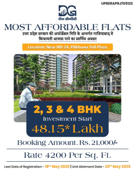 2 BHK Flats & Apartments for Sale in Pilkhuwa, Ghaziabad (949 Sq.ft.)