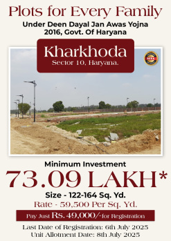 Residential Plot for Sale in Kharkhoda, Sonipat (164.309 Sq. Yards)