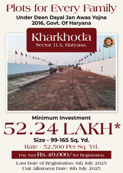Residential Plot for Sale in Kharkhoda, Sonipat (165.238 Sq. Yards)
