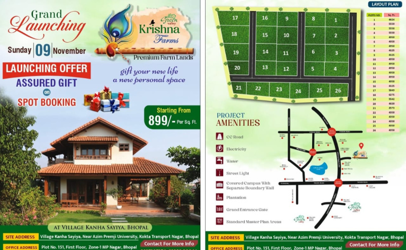 Residential Plot For Sale In Kokta Bypass Rd, Bhopal (2500 Sq.ft.)