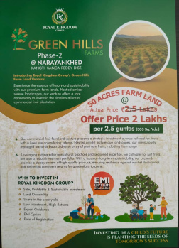 FARM PLOTS @ 2 LAKHS - 303 SQ.YARDS ONLY @ NARAYANKHED