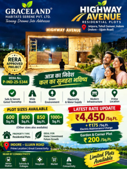 Residential Plot for Sale in Sanwer, Indore (600 Sq.ft.)