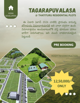 Rs 14000 per sq yd ,Residential plots near Pendurti Junction