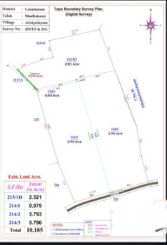 Agricultural/Farm Land for Sale in Arisipalayam, Coimbatore (10 Acre)